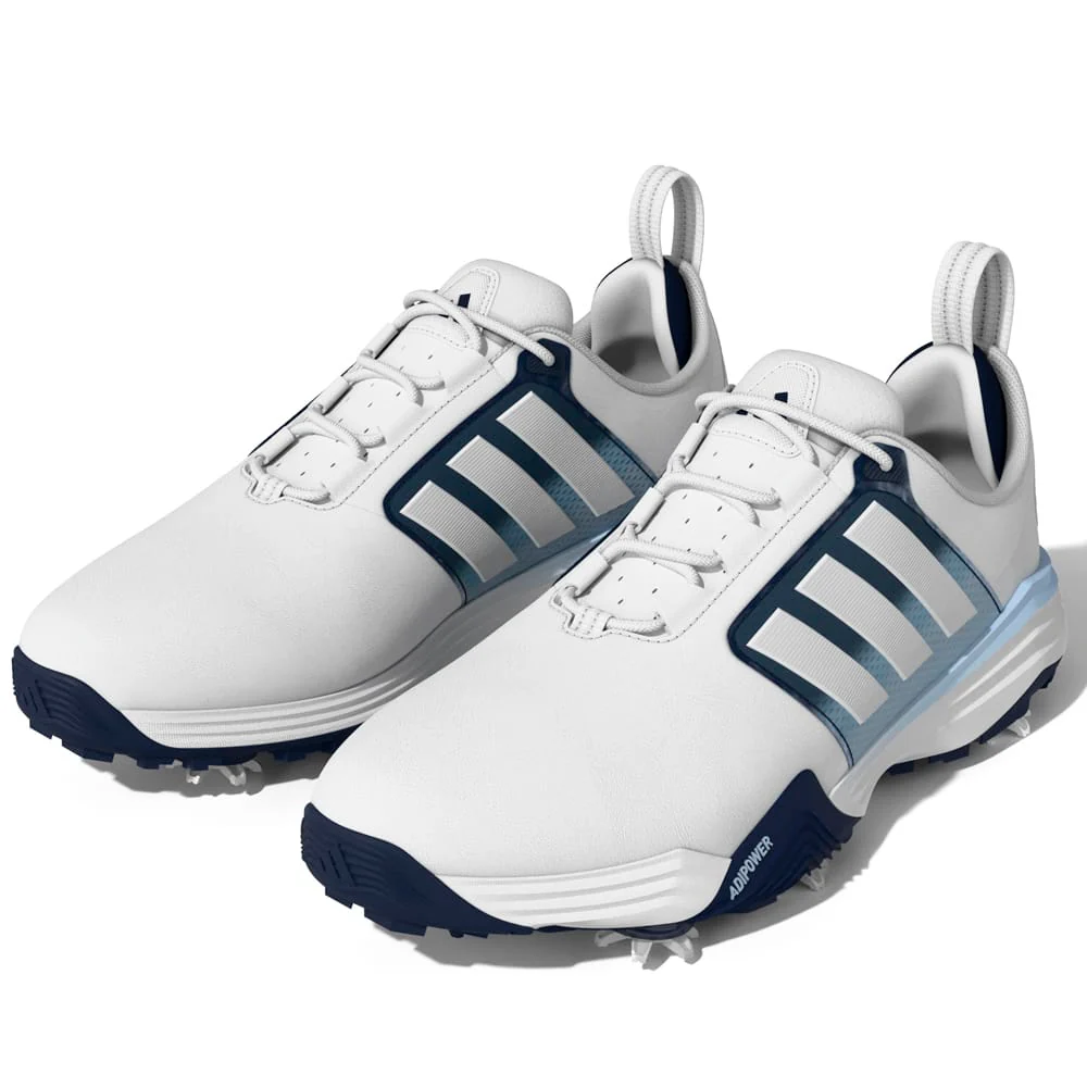 adidas Adipower 26 Waterproof Spiked Shoes - Footwear White/Collegiate Navy/Crystal Sky - Image 2