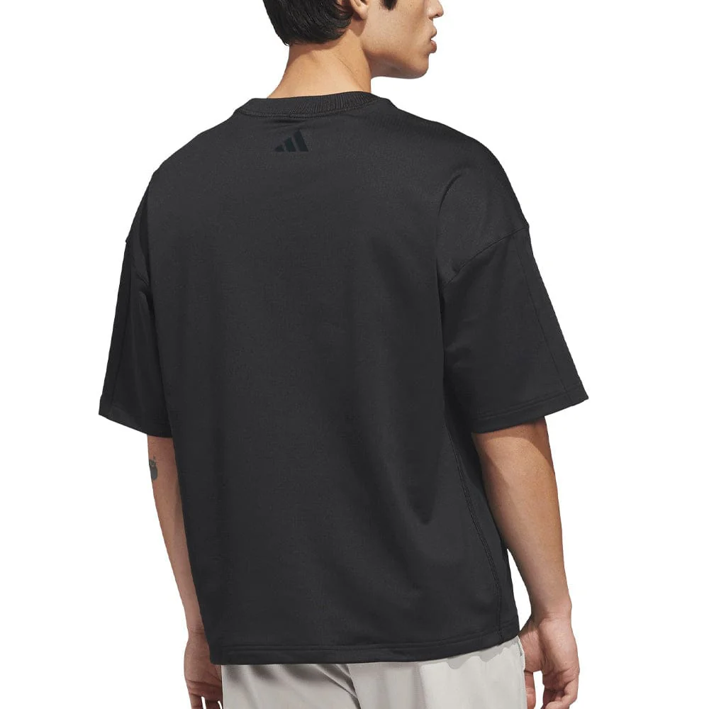 adidas Beyond Graphic Short Sleeve Crewneck Pullover - Black - Image 2