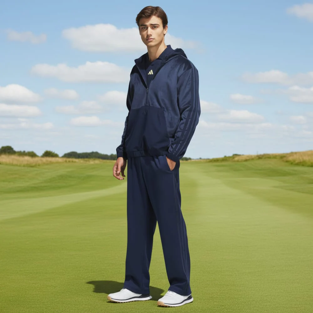 adidas Beyond The Course Cozy Half-Zip Loose Fit Hoodie - Collegiate Navy - Image 4