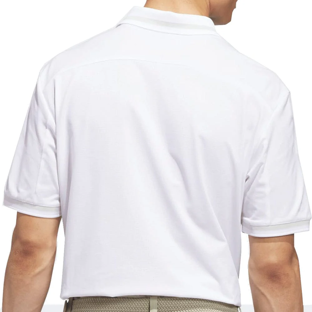 adidas Beyond The Course Vent Twistknit Polo Shirt - White/White - Image 2