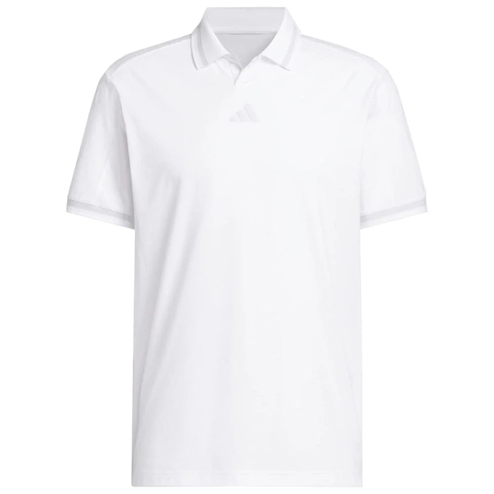 adidas Beyond The Course Vent Twistknit Polo Shirt - White/White - Image 3