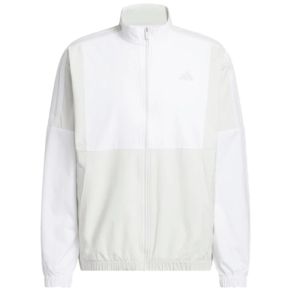 adidas Beyond Twistweave Full-Zip Windbreaker - Orbit Grey/White - Image 3