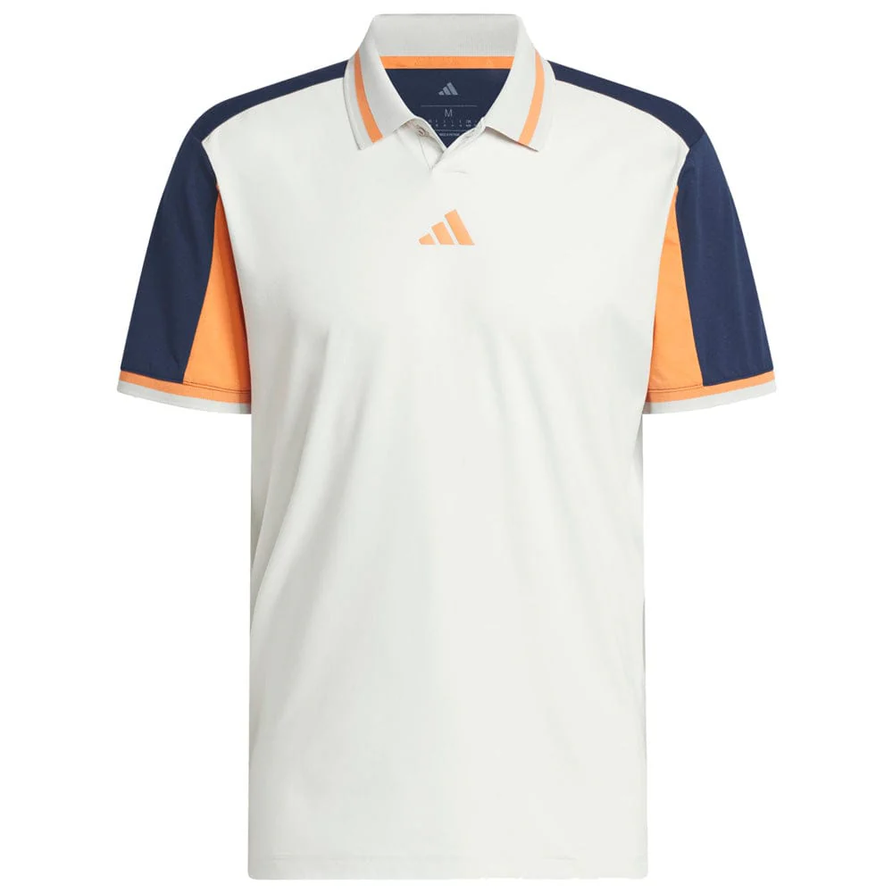 adidas Beyond Vent Twistknit Polo Shirt - Orbit Grey/Collegiate Navy - Image 3