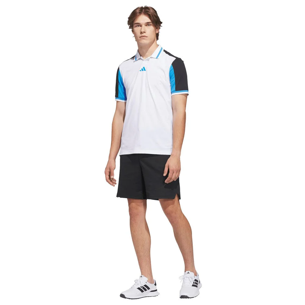 adidas Beyond Vent Twistknit Polo Shirt - White/Black - Image 6