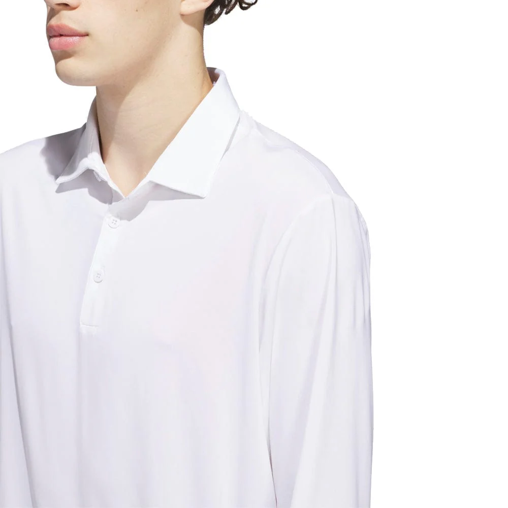 adidas Core Long Sleeve Polo Shirt - White - Image 6