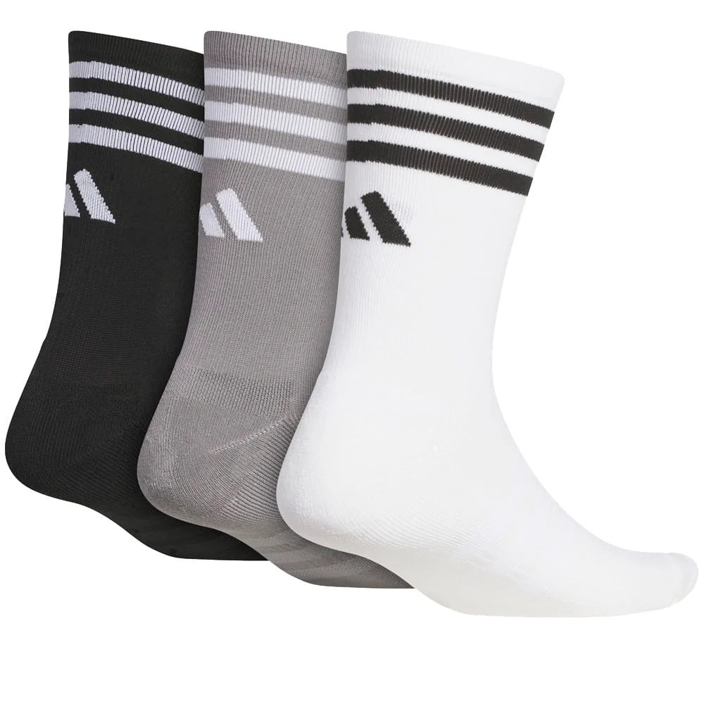adidas Crew Socks 3 Pairs - White/Grey Three/Black - Image 3