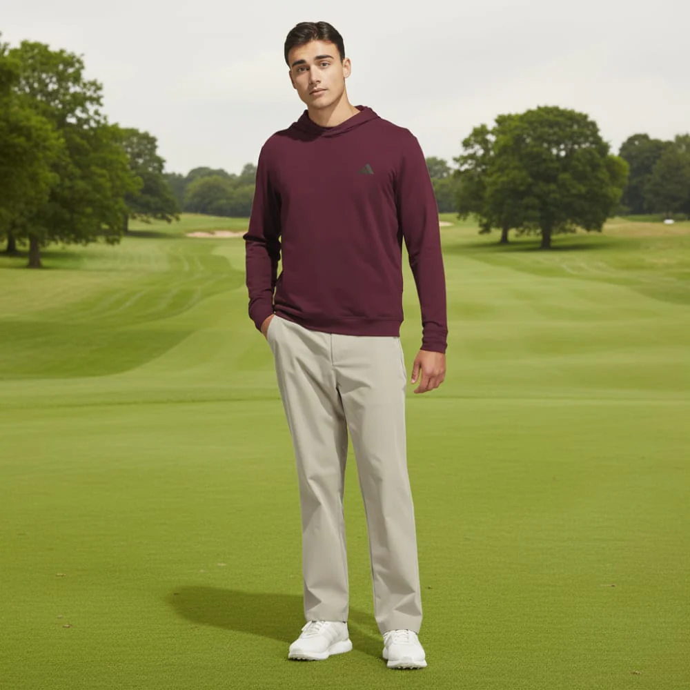 adidas Mens Ultimate365 Elevated Pullover Hoodie - Maroon - Image 4
