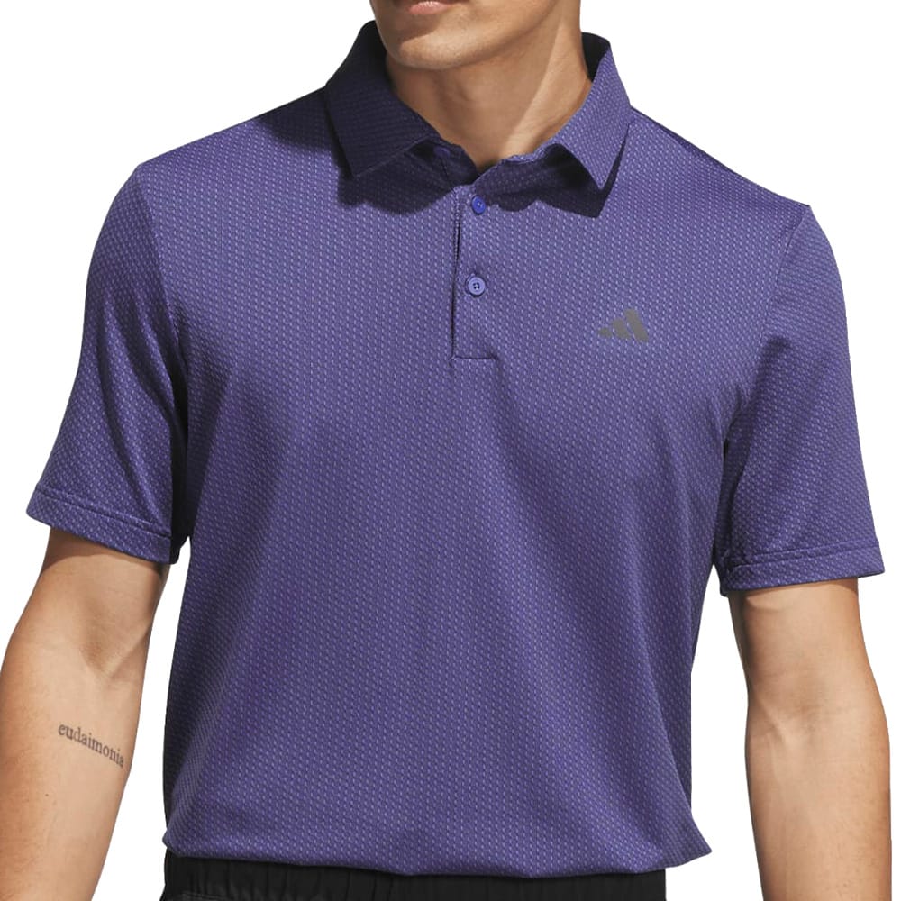 adidas Performance Textured Polo Shirt - Dual Indigo/Black - Image 5