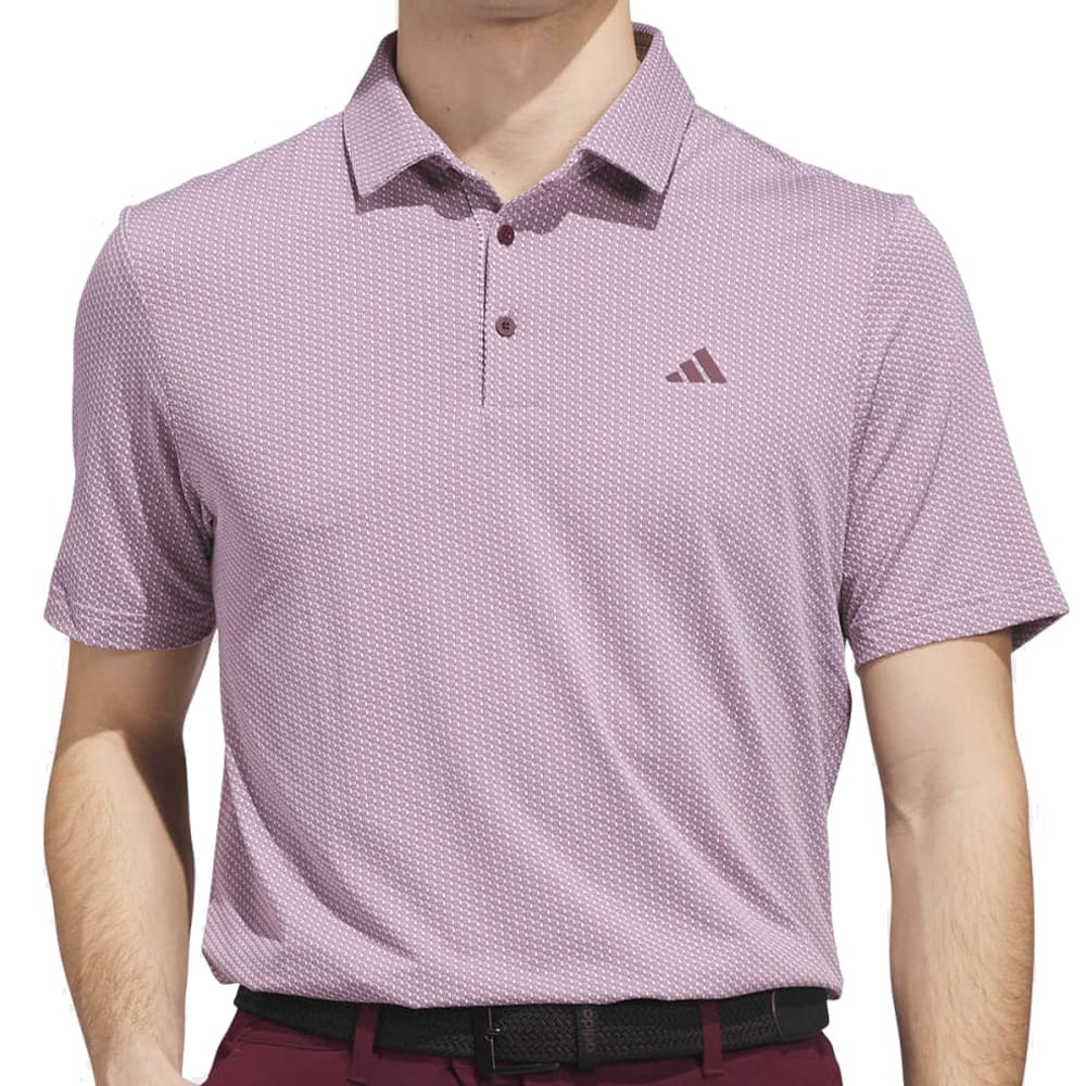 adidas Performance Textured Polo Shirt - White/Maroon - Image 3