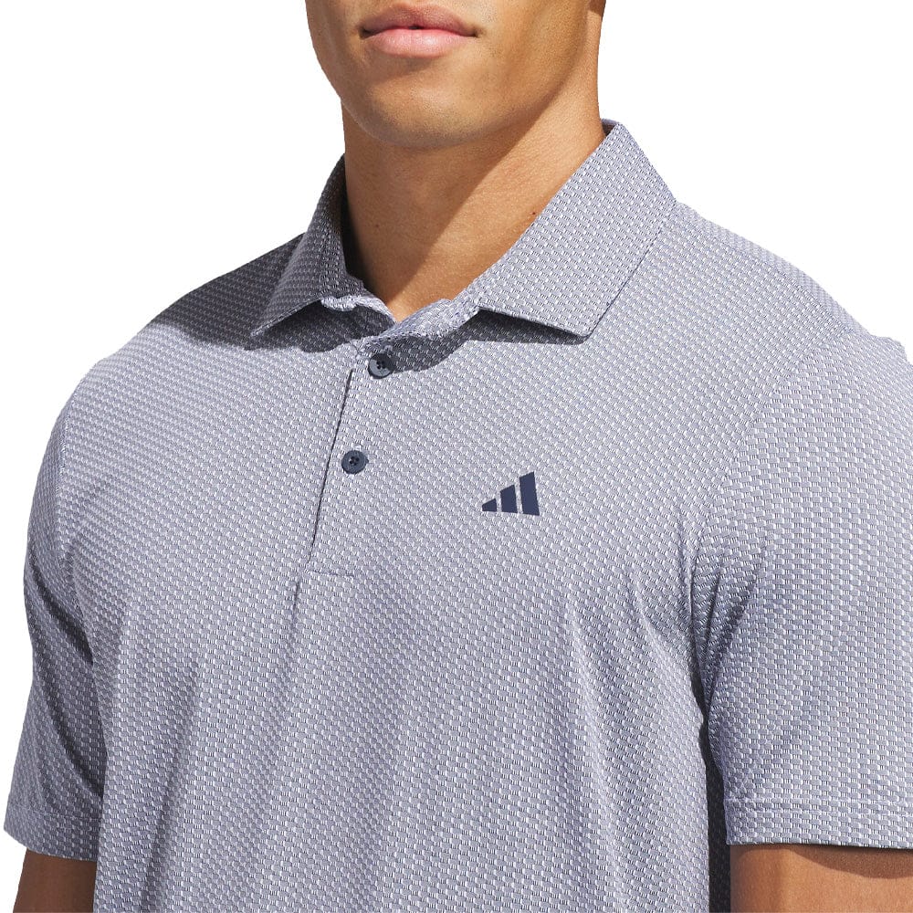 adidas Performance Textured Polo Shirt - White/Collegiate Navy - Image 4