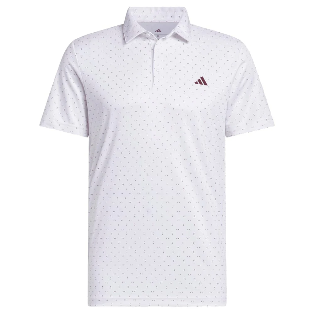 adidas Performance Two-Color Stripe Polo Shirt - White/Frozen Turbo