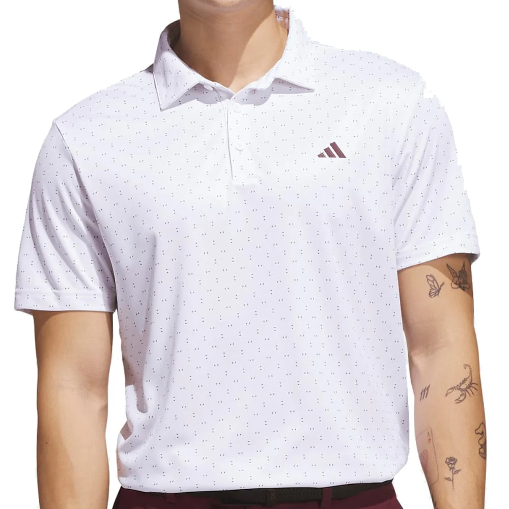 adidas Performance Two-Color Stripe Polo Shirt - White/Frozen Turbo - Image 3
