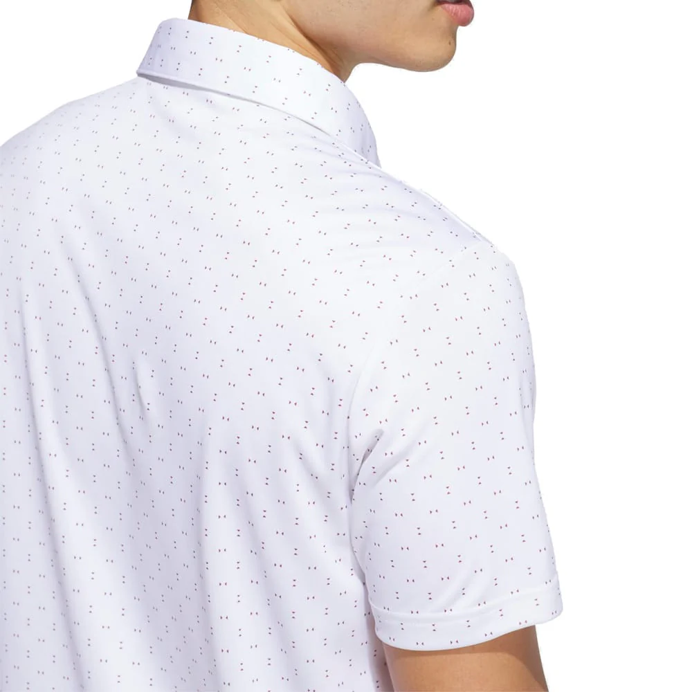 adidas Performance Two-Color Stripe Polo Shirt - White/Frozen Turbo - Image 6