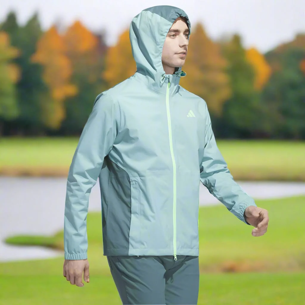 adidas RAIN.RDY Ultimate365 Tour Climaproof+ Waterproof Rain Suit - Mint Ton/Black - Image 7