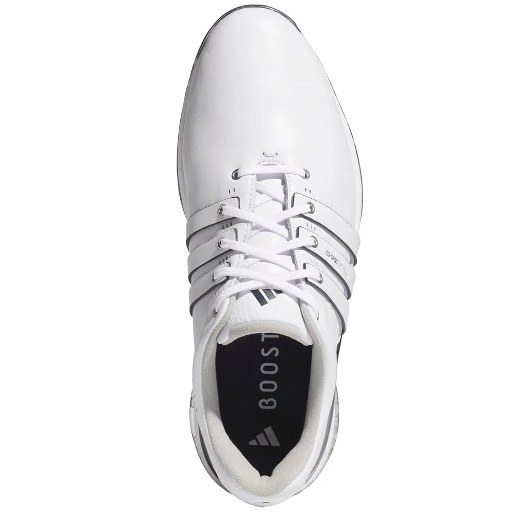 adidas Tour360 25 Waterproof Spikeless Shoes - Cloud White/Collegiate Navy/Lucid Red - Image 3