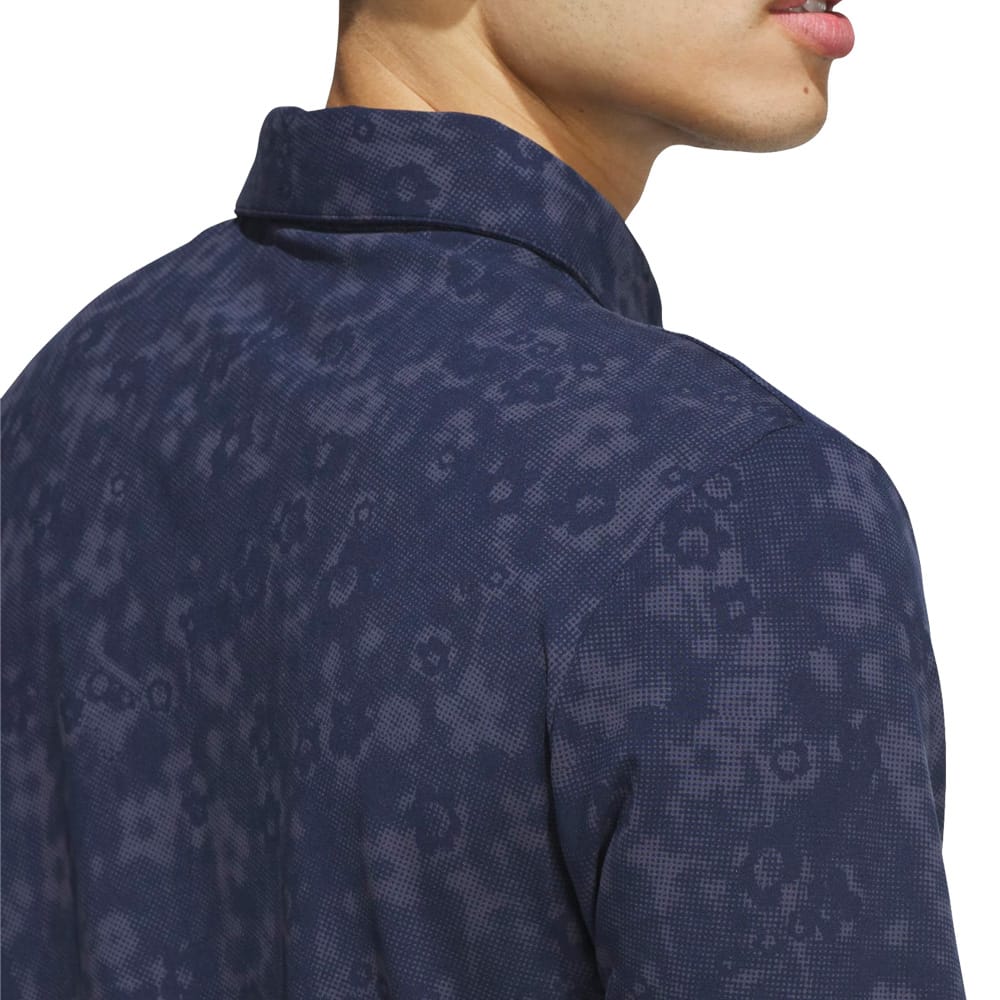 adidas Ultimate365+ Climacool Butterspun Mighty Blossom Print Polo Shirt - Collegiate Navy - Image 3