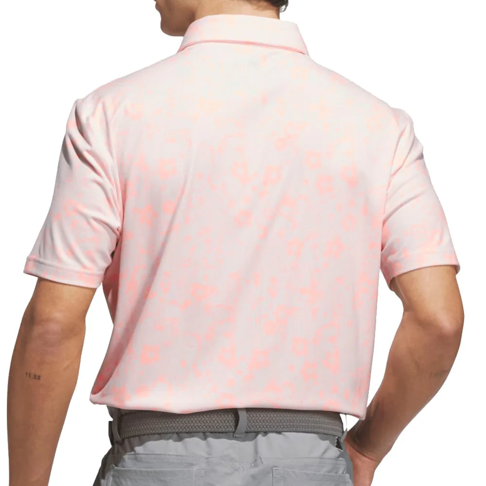 adidas Ultimate365+ Climacool Butterspun Mighty Blossom Print Polo Shirt - Distilled Pink - Image 2