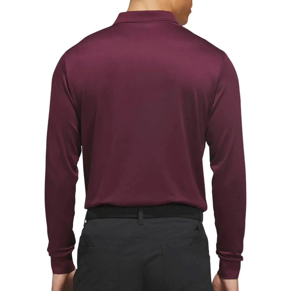 adidas Ultimate365 Cold.Rdy Long Sleeve Polo Shirt - Maroon - Image 2