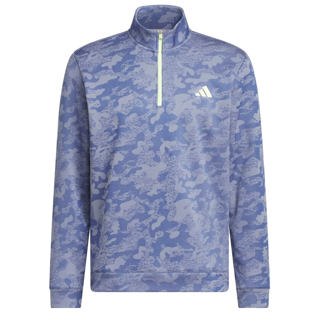 adidas Ultimate365 Durable Water Repellant Quarter-Zip Sweatshirt - Dual Indigo/Frozen Lemon