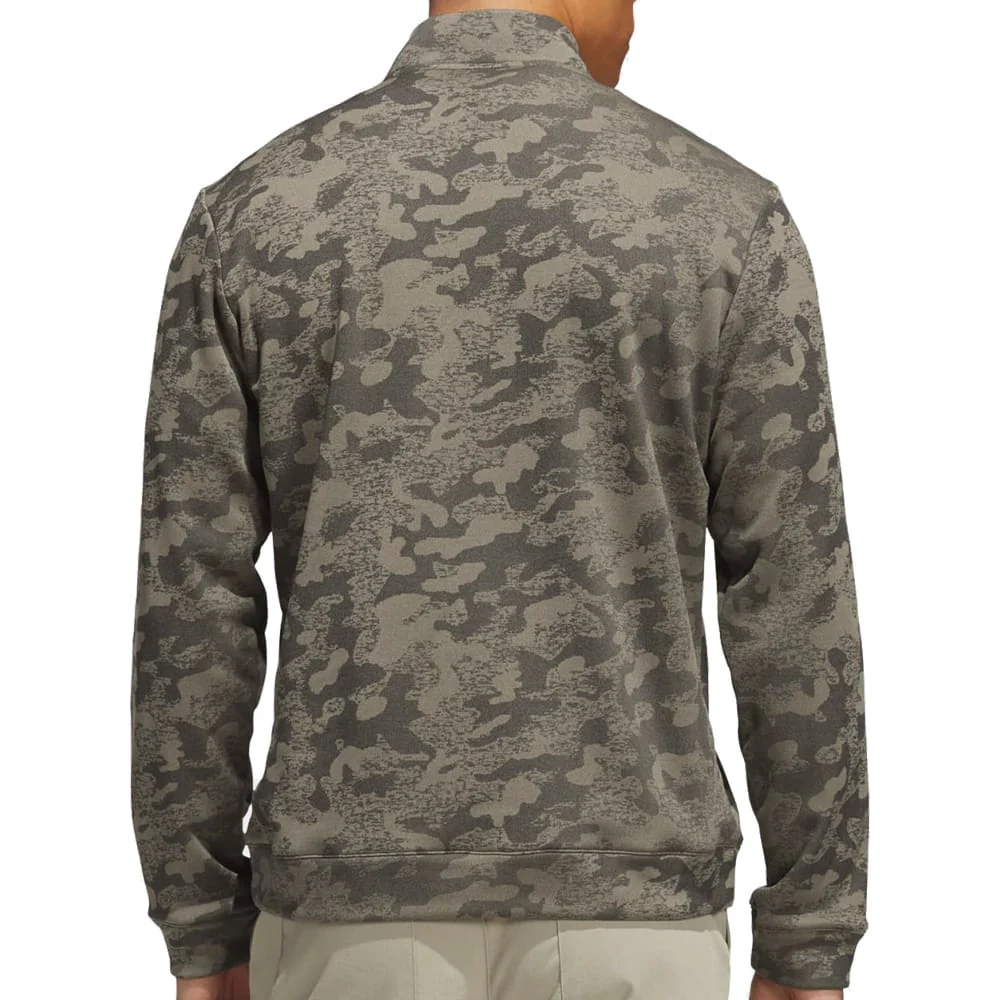 adidas Ultimate365 Durable Water Repellant Quarter-Zip Sweatshirt - Khaki Six/Solar Turbo - Image 2