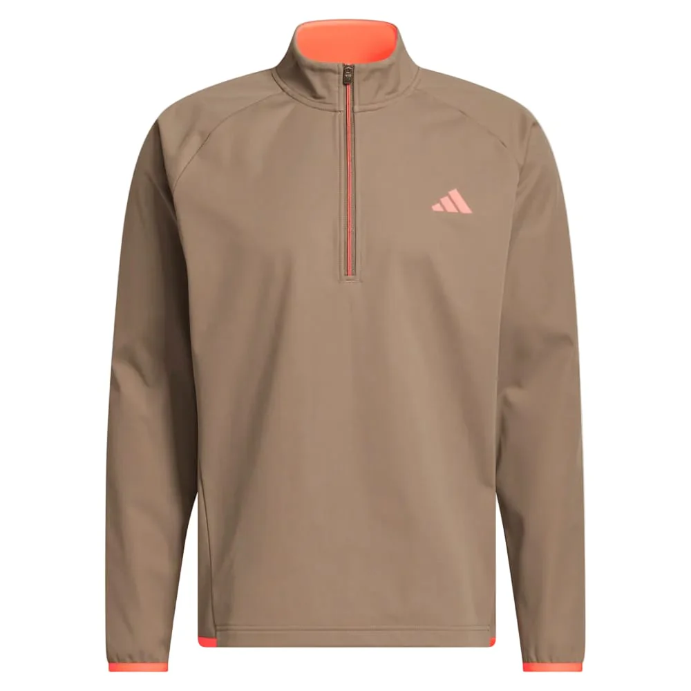adidas Ultimate365 Durable Water Repellent Wind Quarter-Zip - Khaki Six/Solar Turbo