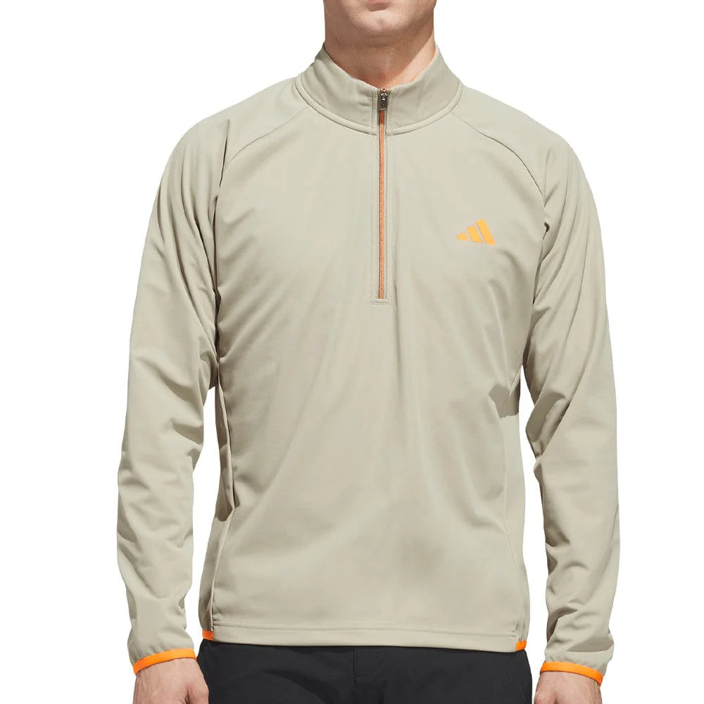 adidas Ultimate365 Durable Water Repellent Wind Quarter-Zip - Wonder Cargo/Lucid Orange