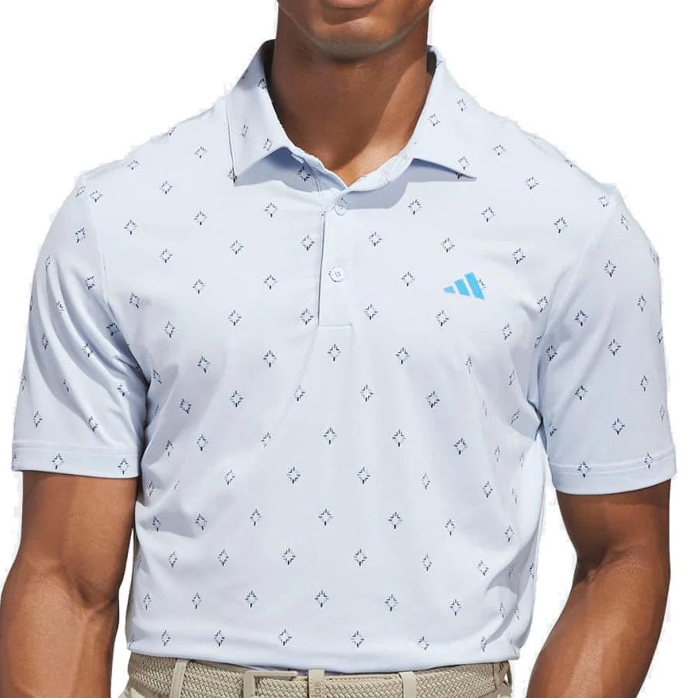 adidas Ultimate365 Essence Print Climacool Polo Shirt - Crystal Sky - Image 3