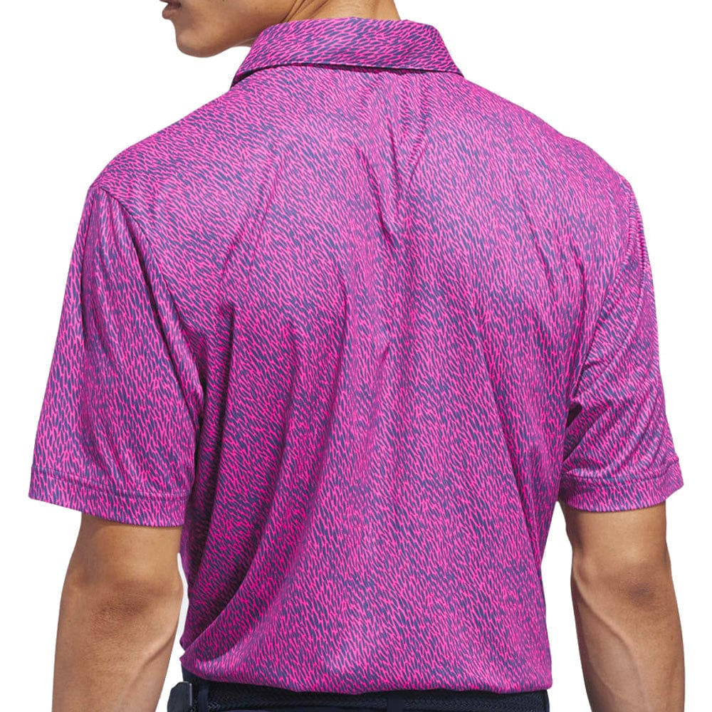 adidas Ultimate365 Feather Print Polo Shirt - Lucid Pink/Dusky Petrol - Image 2