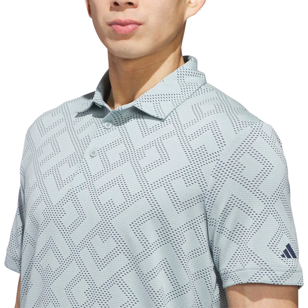 adidas Ultimate365 Jacquard Polo Shirt - Wonder Sage/Collegiate Navy - Image 5