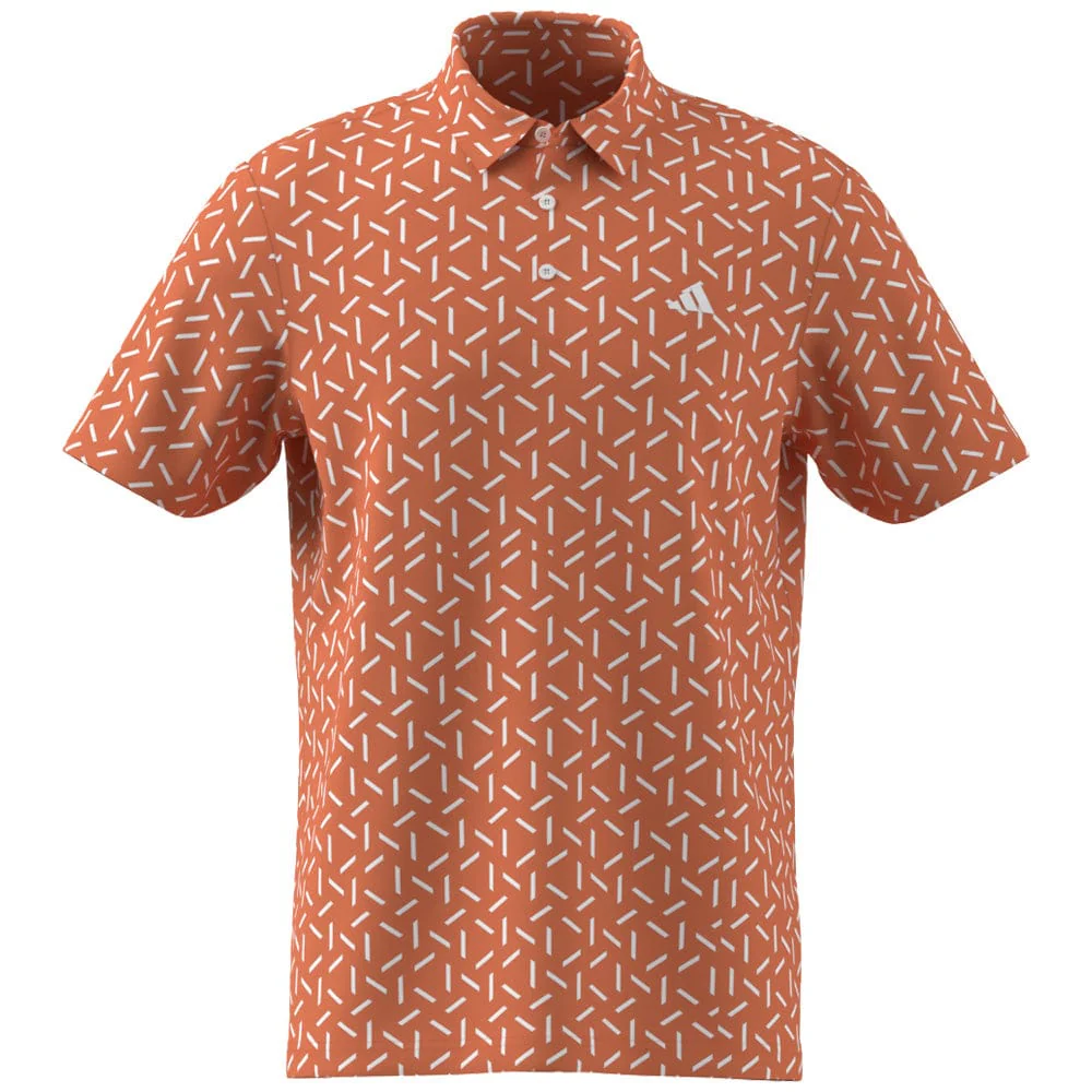 adidas Ultimate365 Mesh Print Climacool Polo - Dusky Orange - Image 4