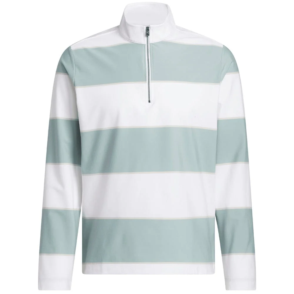 adidas Ultimate365 Rugby Stripe Quarter-Zip - Wonder Sage/White - Image 3