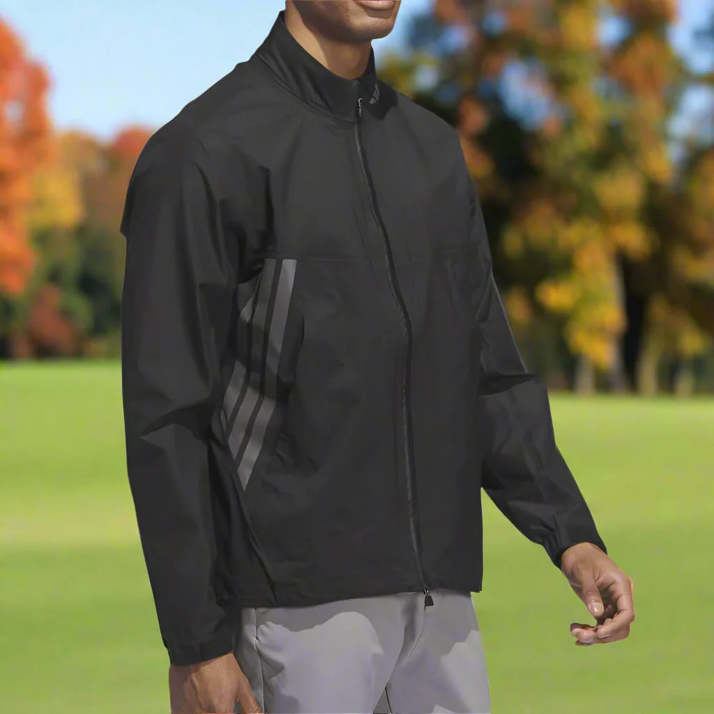 adidas Ultimate365 Tour Climaproof+ Waterproof Full-Zip Rain Suit - Black/Grey One - Image 7