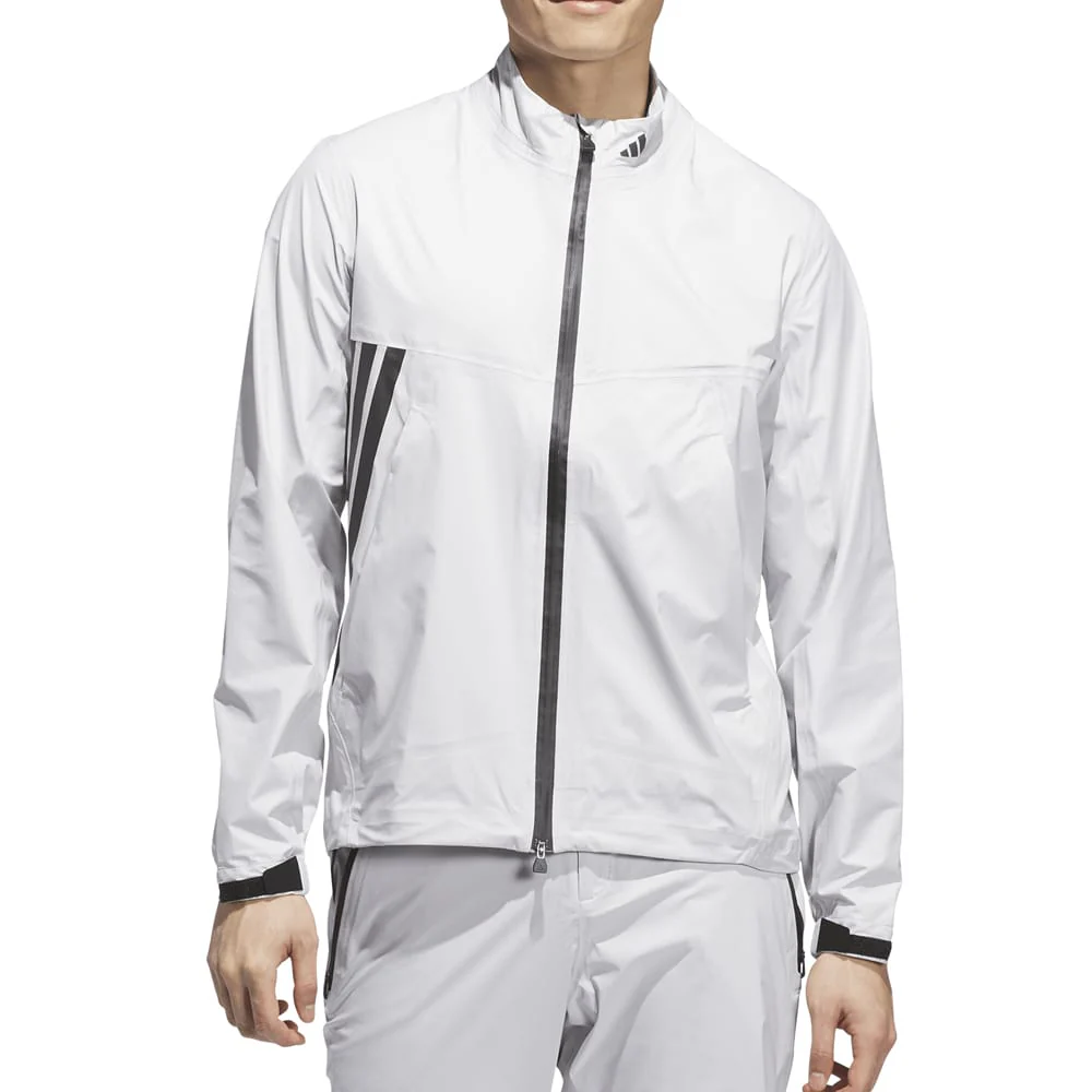 adidas Ultimate365 Tour Climaproof+ Waterproof Full-Zip Rain Suit - Grey One/Black - Image 4