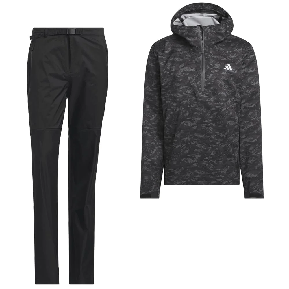 adidas Ultimate365 Tour Climaproof+ Waterproof Parka Rain Suit - Black