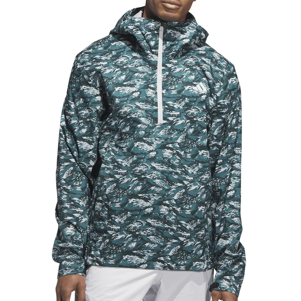 adidas Ultimate365 Tour Climaproof+ Waterproof Parka Rain Suit - Preloved Teal/Black - Image 2