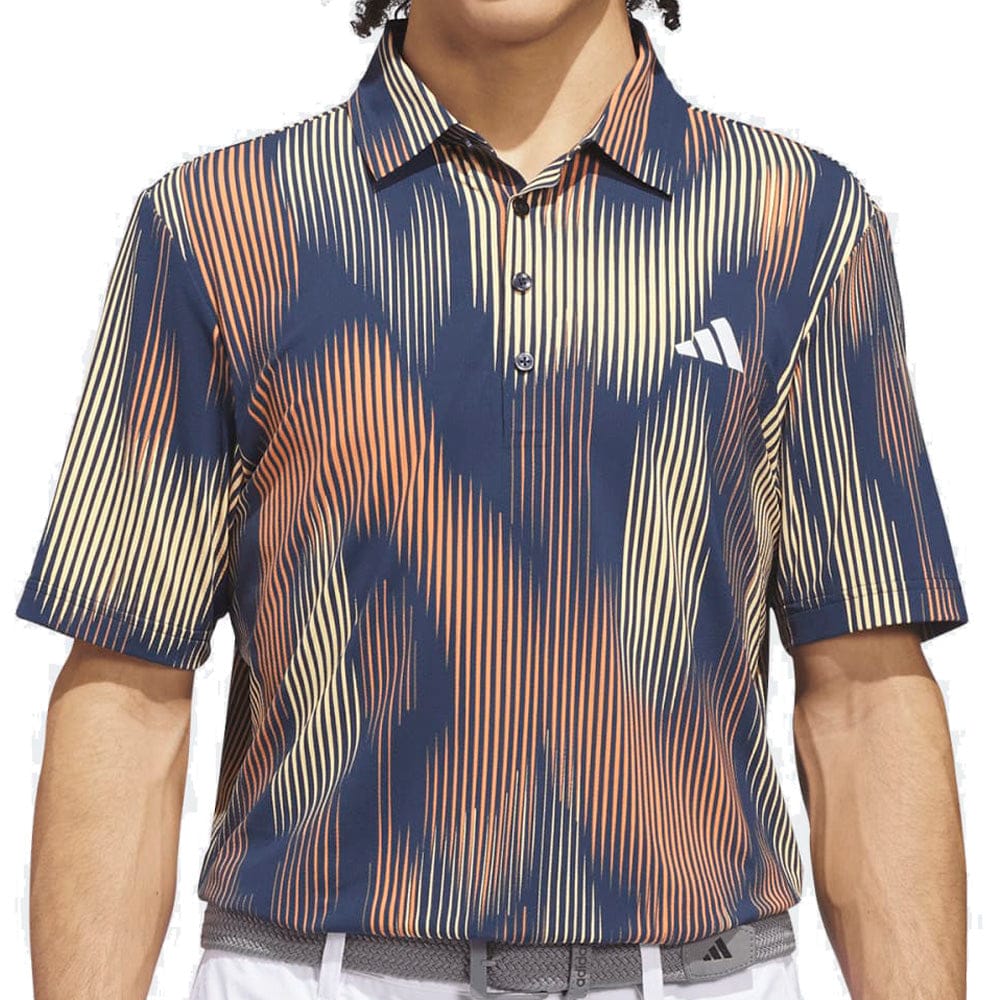 adidas Ultimate365 Tour Cool Feel Print Polo Shirt - Semi Ice Tangerine - Image 2