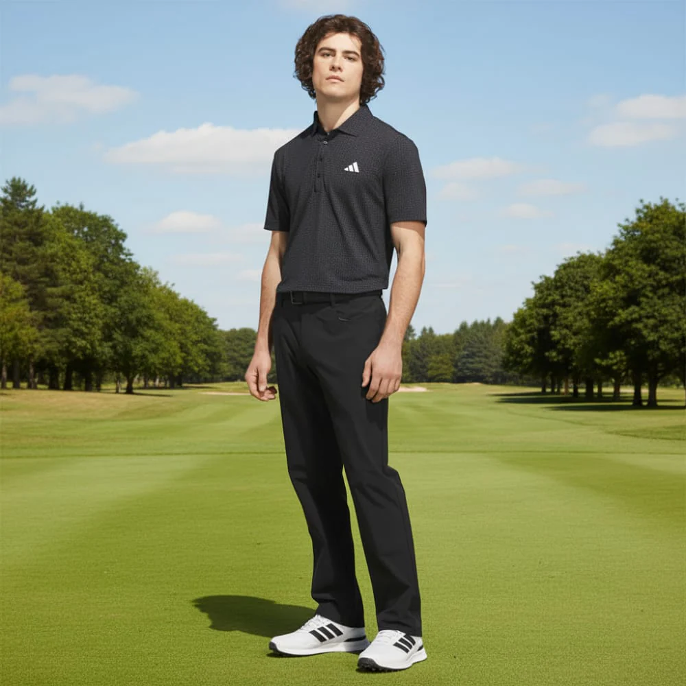 adidas Ultimate365 Tour Cool Feeling Deco Polo Shirt - Black/Night Grey - Image 4