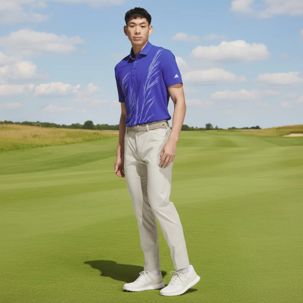 adidas Ultimate365 Tour Cool Feeling Fescue Polo Shirt - Dual Indigo - Image 4