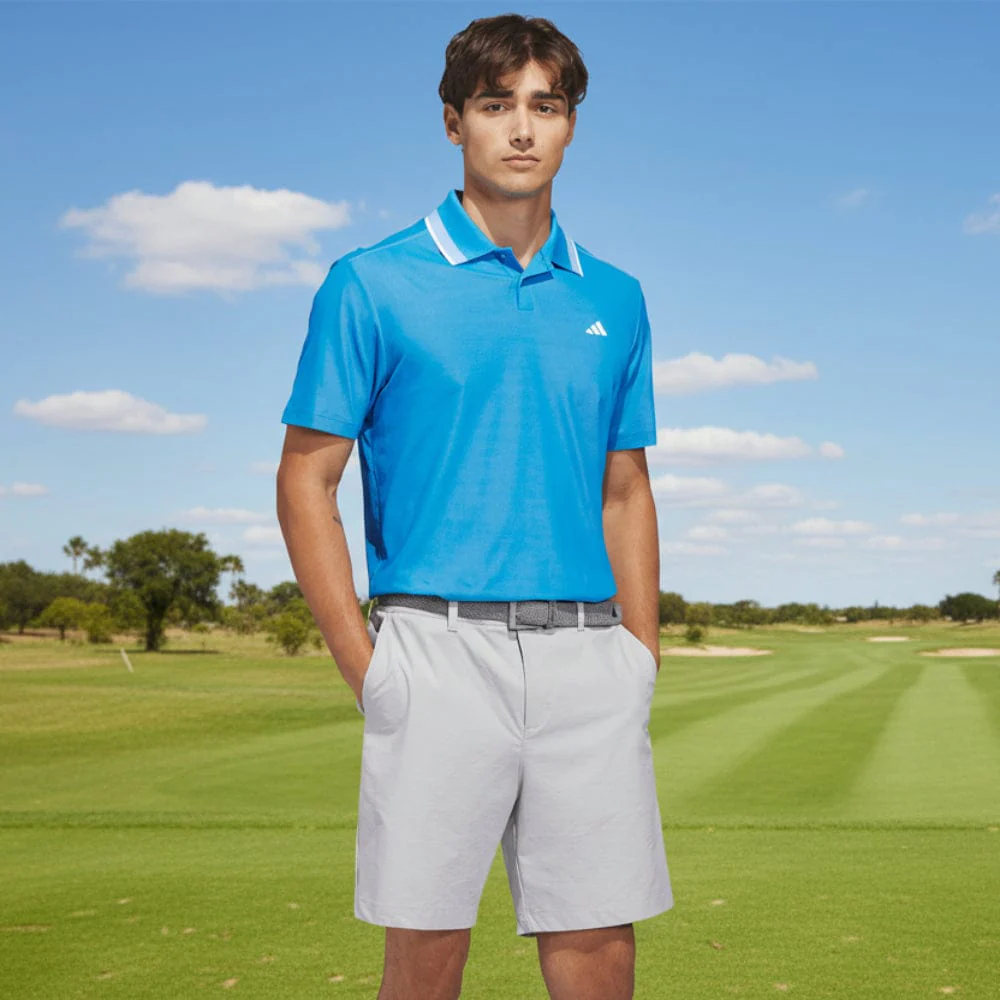 adidas Ultimate365 Tour Twistknit Pique Polo Shirt - Lucid Ray Blue - Image 4