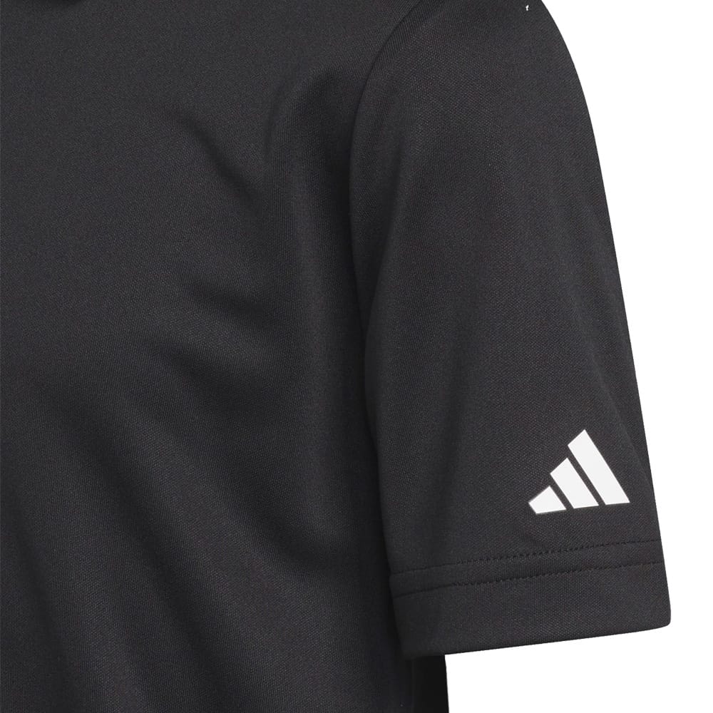 adidas Youth Performance Short Sleeve Polo Shirt - Black - Image 5