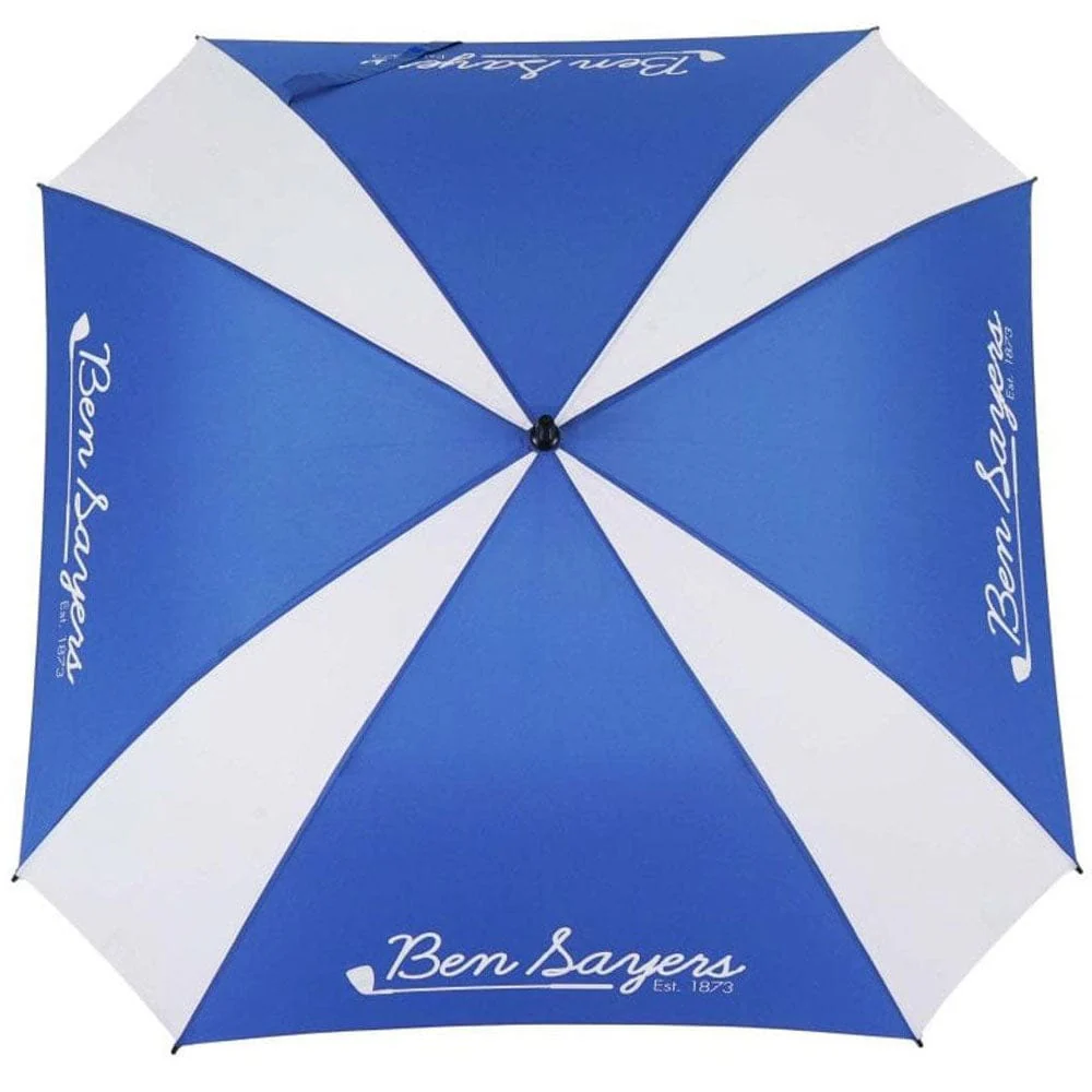Ben Sayers Square Golf Umbrella - Blue/White - Image 2
