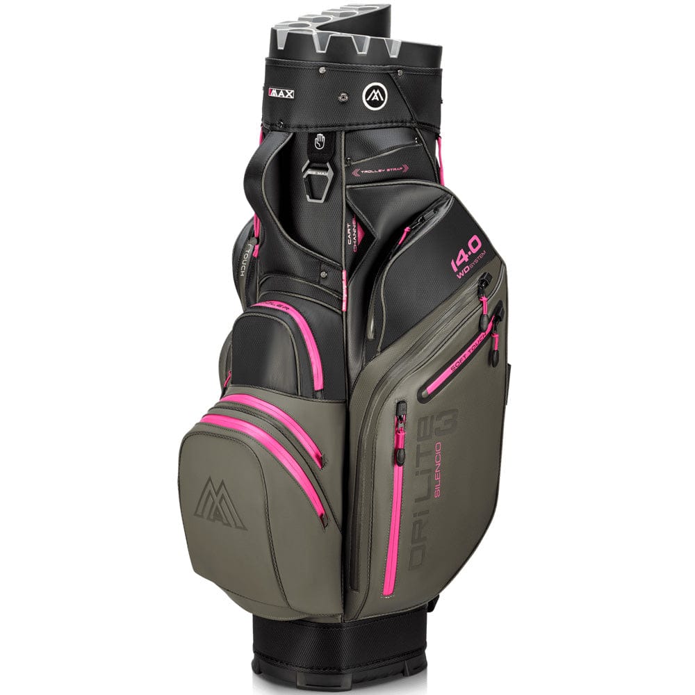 Big Max Dri Lite Silencio 3 Organiser Cart Bag - Charcoal/Black/Fuchsia