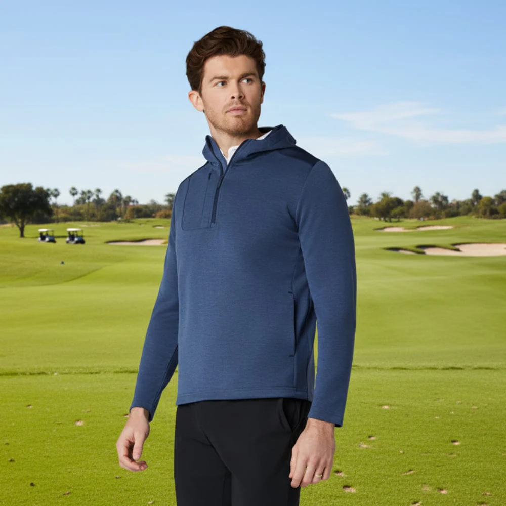 Callaway 1/4 Zip Premium Hoodie - Peacoat Heather - Image 5