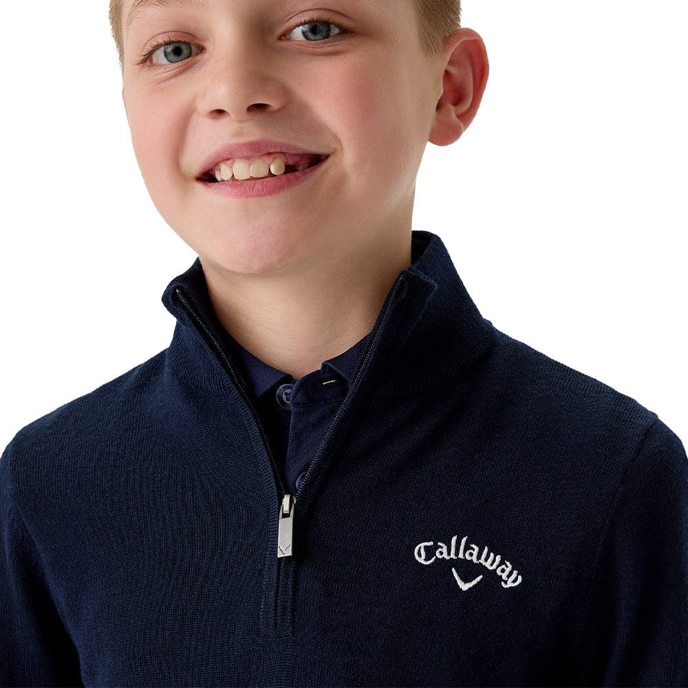 Callaway Boys Odyssey 1/4 Zip Sweater - Navy Blue - Image 5