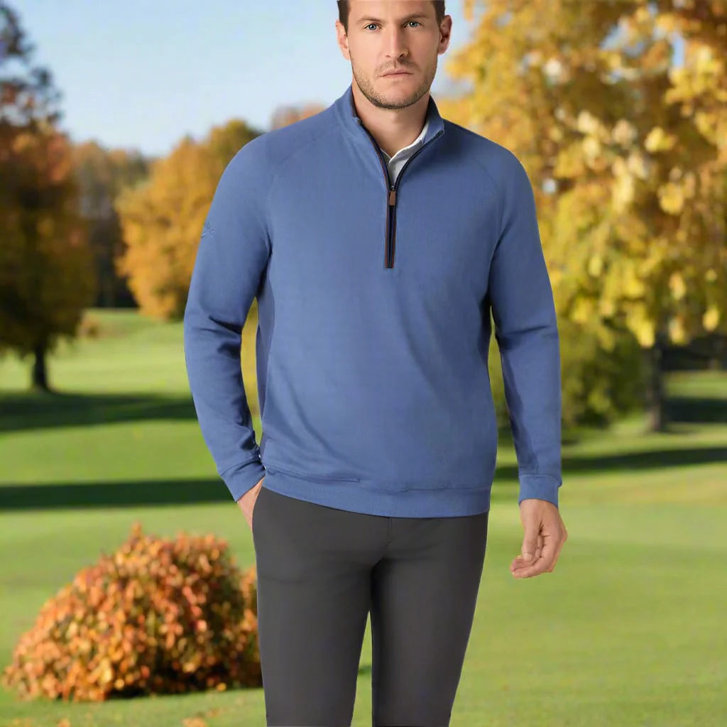 Callaway Brushed Rib 1/4 Zip Pullover - Peacoat Heather - Image 5