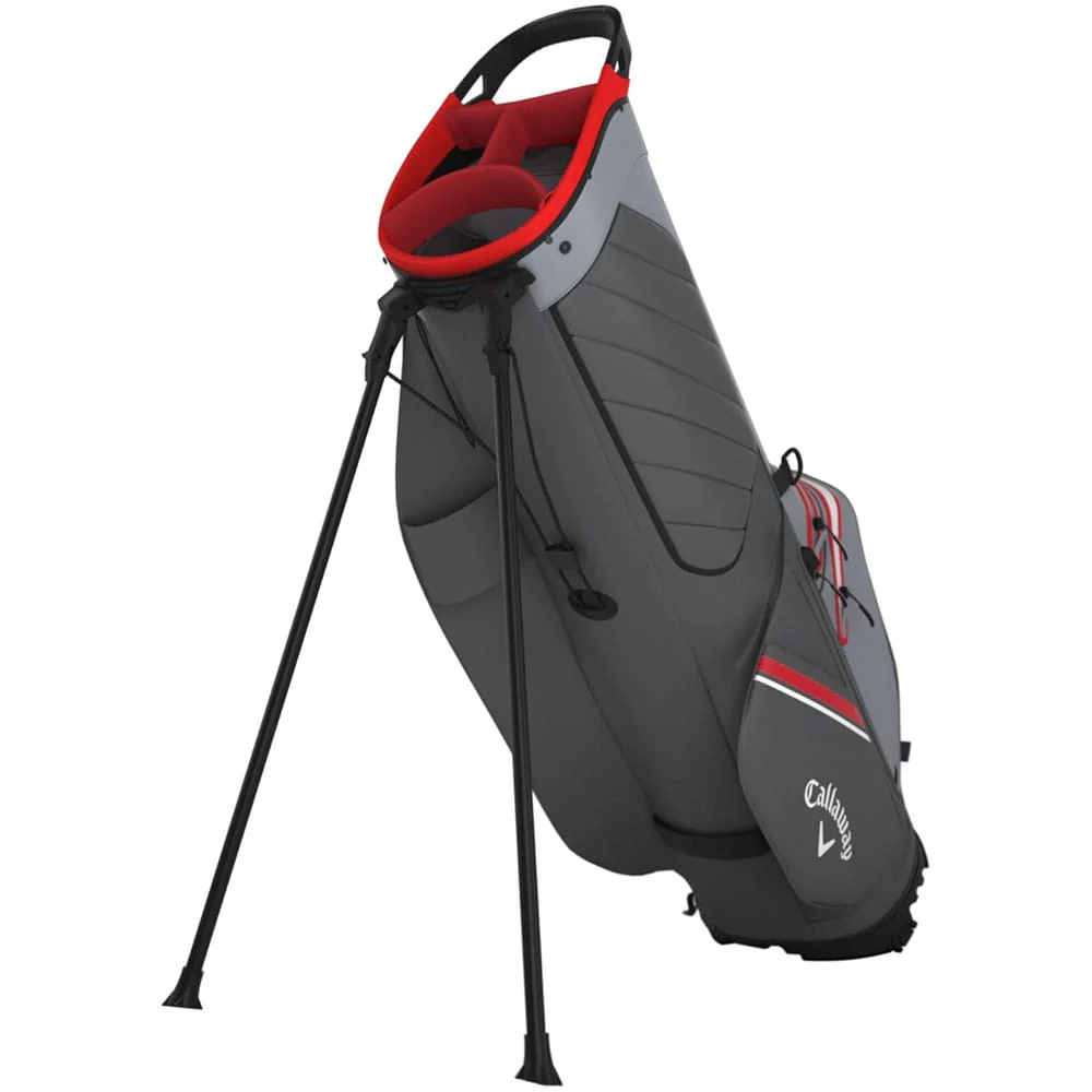 Callaway Chase Dry Waterproof Stand Bag - Steel/Graphite/Red - Image 3