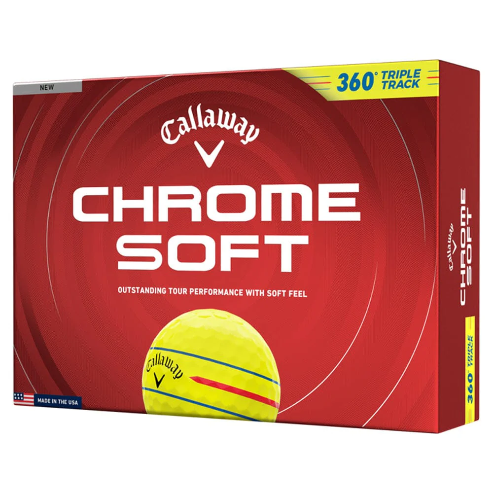 Callaway Chrome Soft 360 Triple Track Golf Balls - Yellow - 12 Pack - Image 7