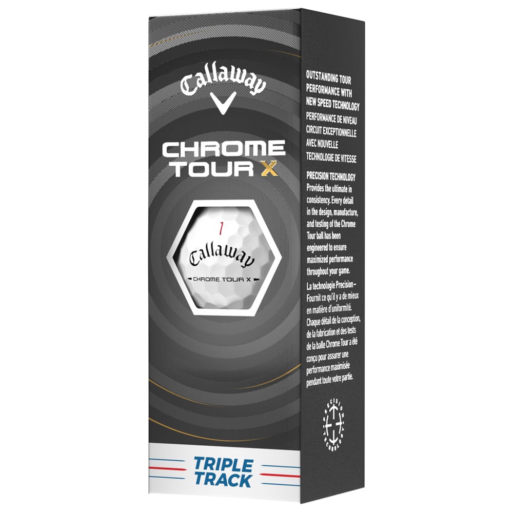 Callaway Chrome Tour X Triple Track Golf Balls - White - 3 Sleeve