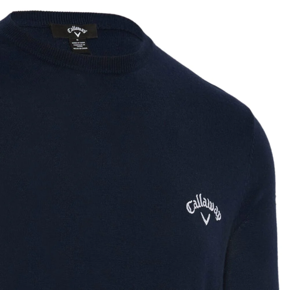 Callaway Crew Neck Merino Mix Sweater - Navy Blue - Image 3