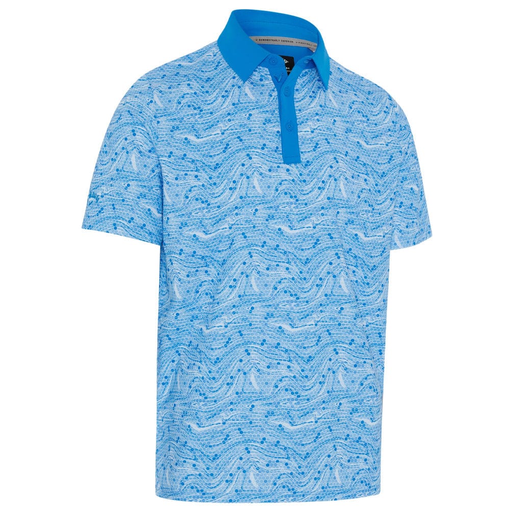 Callaway Hex Marble Polo Shirt - Brilliant Blue